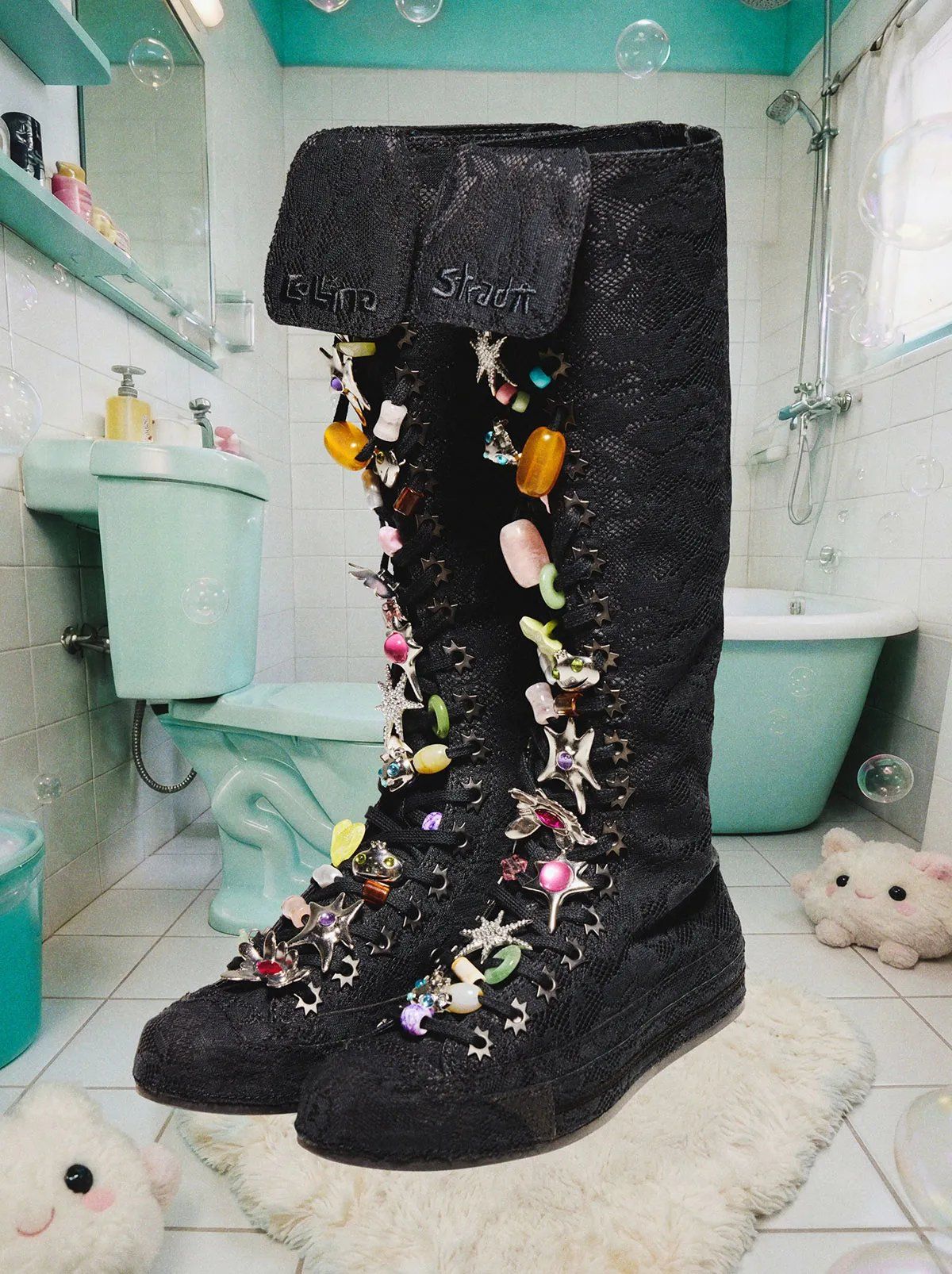Collina Strada x Converse Chuck 70 collection featuring dark floral prints and pastel colorways with extended tongues and spike eyelets