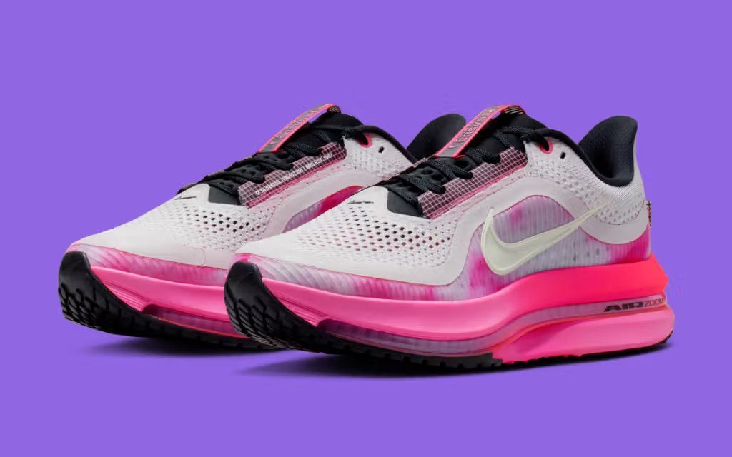 Nike Pegasus Premium in Pearl Pink colorway, showcasing the soft neutral tone across the mesh upper and midsole
