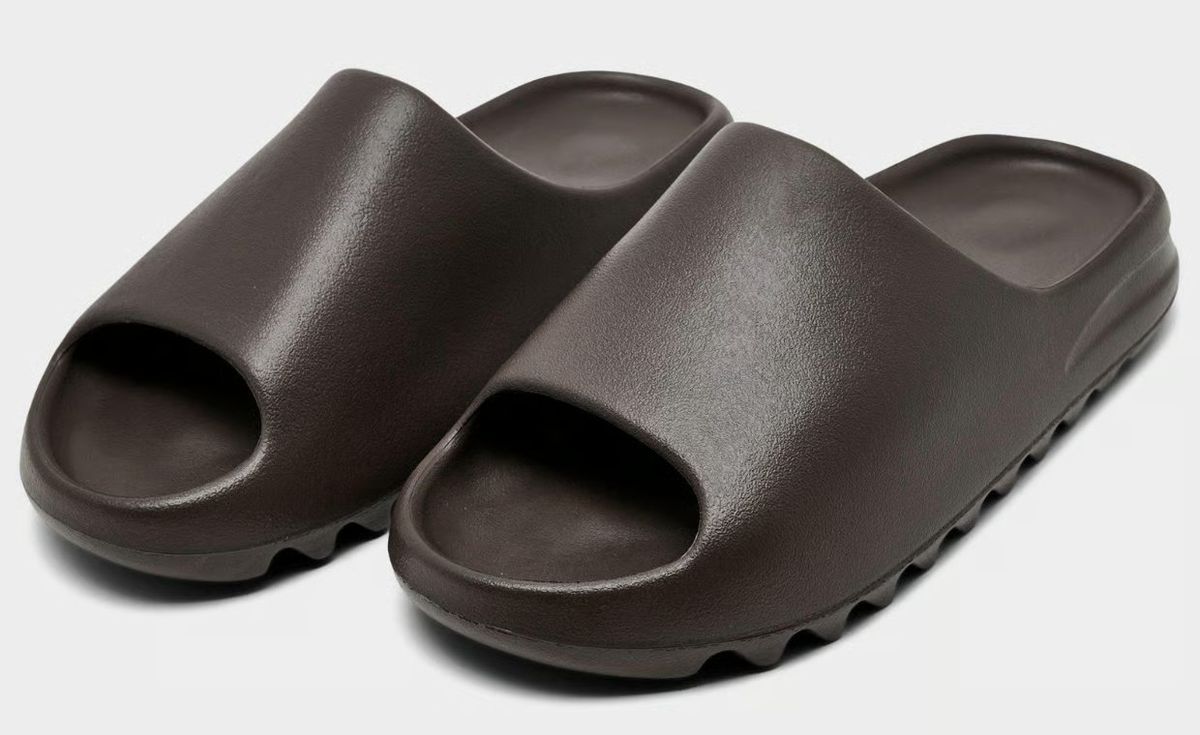 Yeezy Slide 01 in Brown, adidas unbranded slip-on sneaker