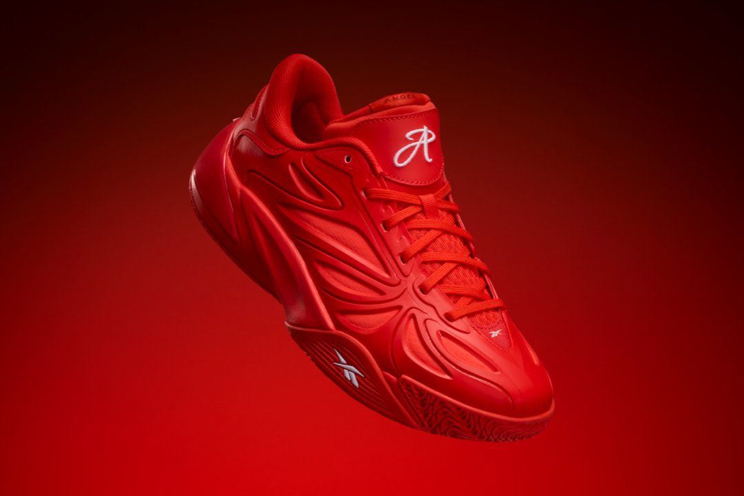 Reebok Angel Reese 1 in red colorway, lateral and medial views