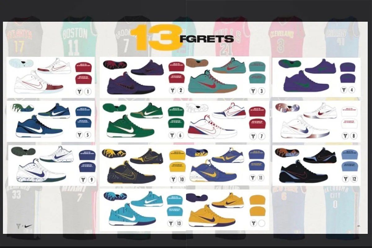 Unreleased Nike Kobe XIII "13 Regrets" Pack concept design inspired by the 1996 NBA Draft