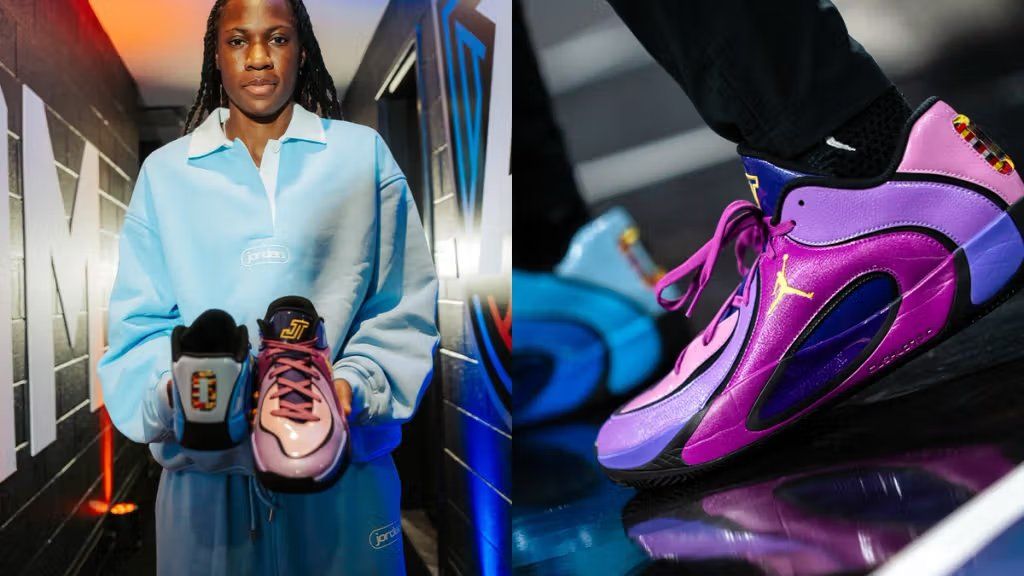 Rhyne Howard's Jordan Tatum 4 player exclusive featuring custom design elements honoring family, friends, and peace