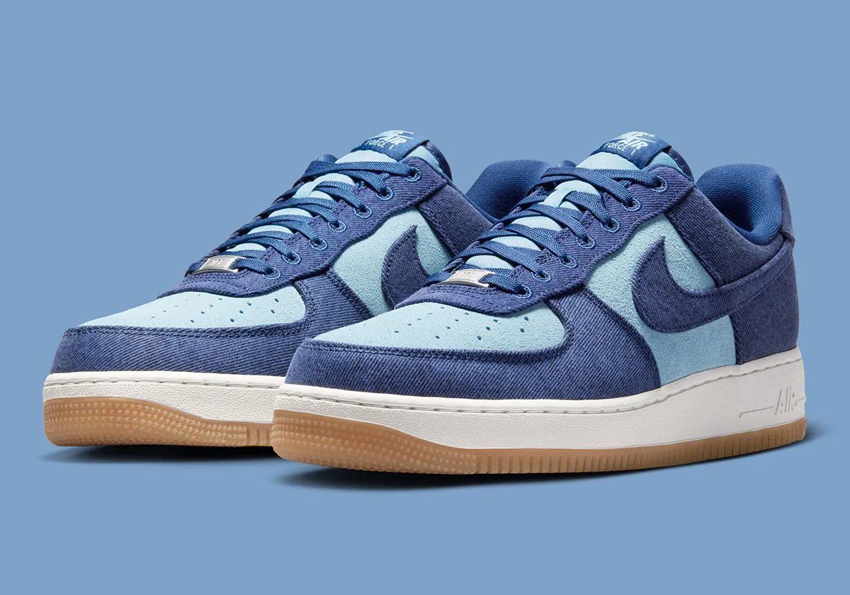 Levi's x Nike Air Force 1 Low in rigid indigo denim with reinforced stitching details