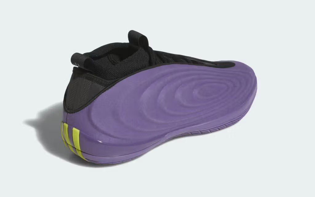 Adidas Harden Vol. 10 in Joker-inspired colorway with bold palette and contrasting tones