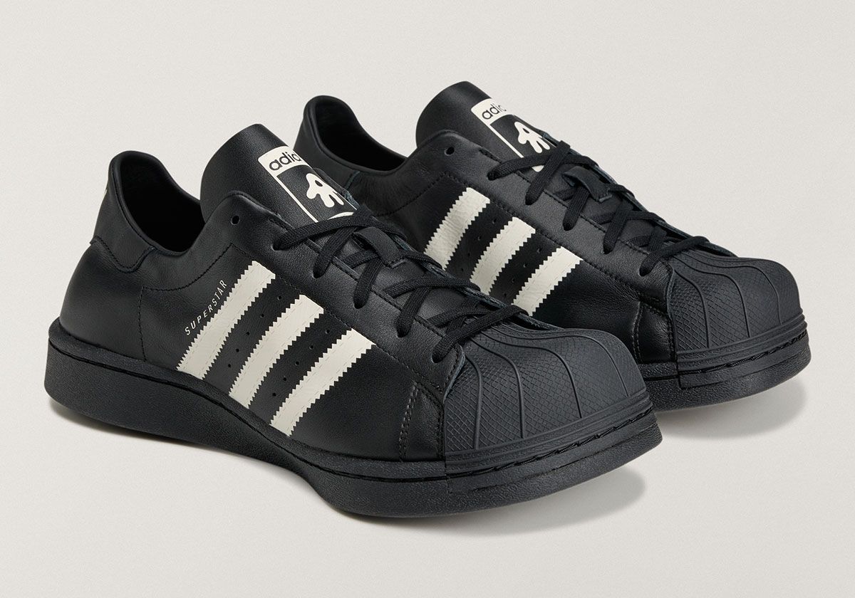 AVAVAV x adidas Superstar in taupe and brown pony hair with pre-distressed midsole