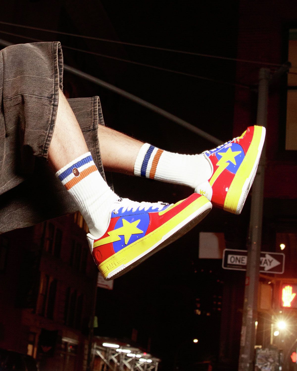 Bapesta Patent Pack four-colorway collection featuring blue/red/yellow, Neapolitan, Easter, and white/pine green/yellow makeup with patent leather upper and coordinated midsoles