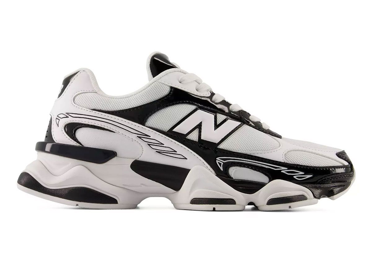 New Balance 9060R sneaker with retro-inspired upper and modern overlay design, blending Y2K aesthetics with classic 1990s running shoe proportions