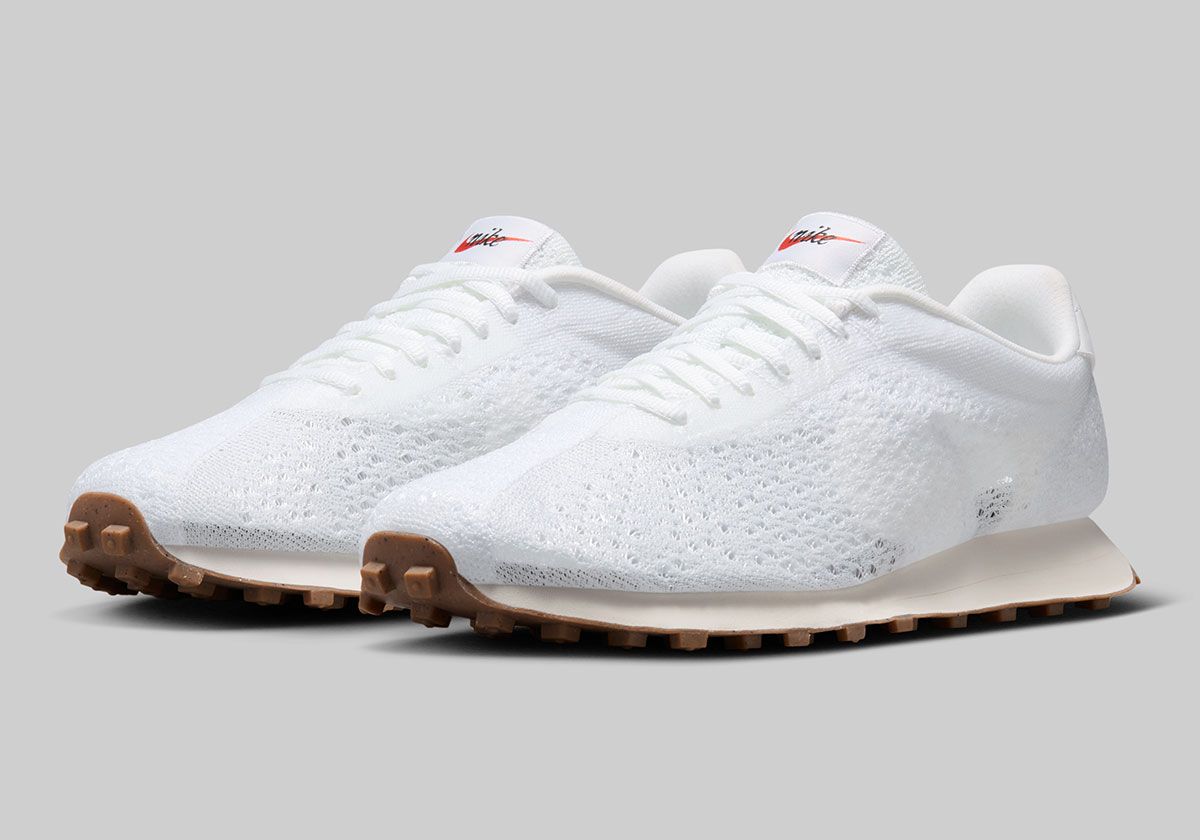 Nike LD-1000 Flyknit in white and black colorways showing Flyknit mesh upper and waffle-tread sole