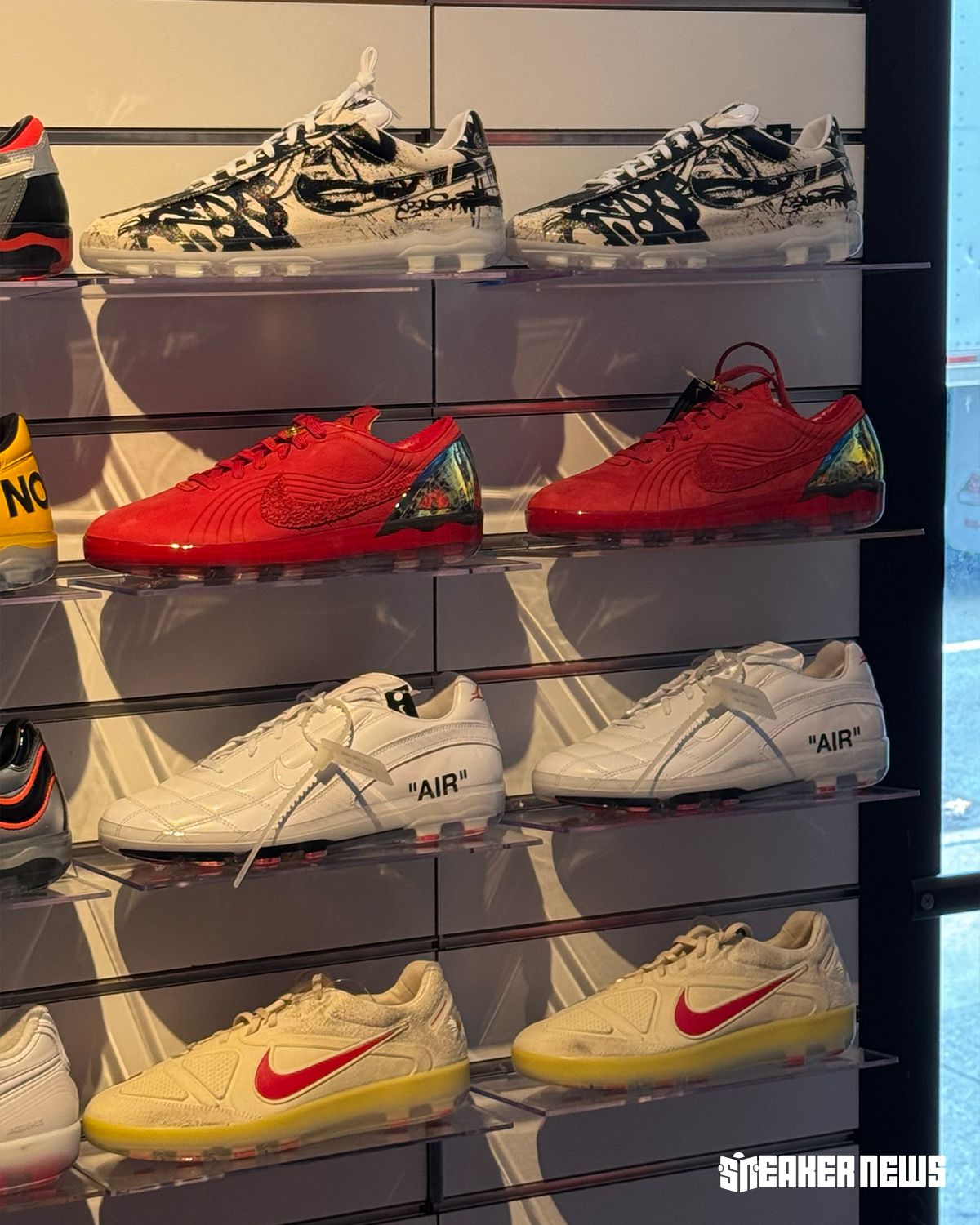Nike World Cup pop-up storefront at 47 Chrystie Street in Manhattan's Chinatown neighborhood, featuring X2 football collections and Air Jordan Cryoshot preview access