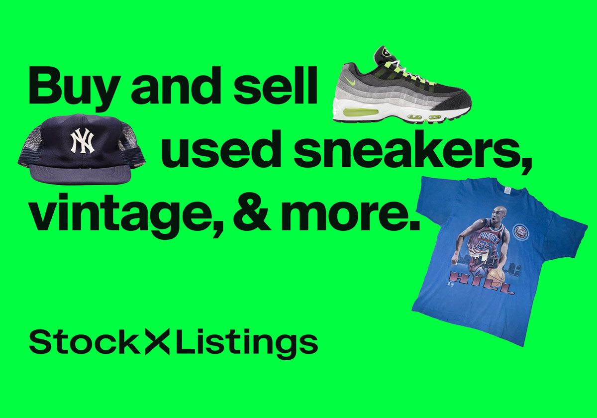 StockX Listings interface displaying used and deadstock sneaker inventory comparison