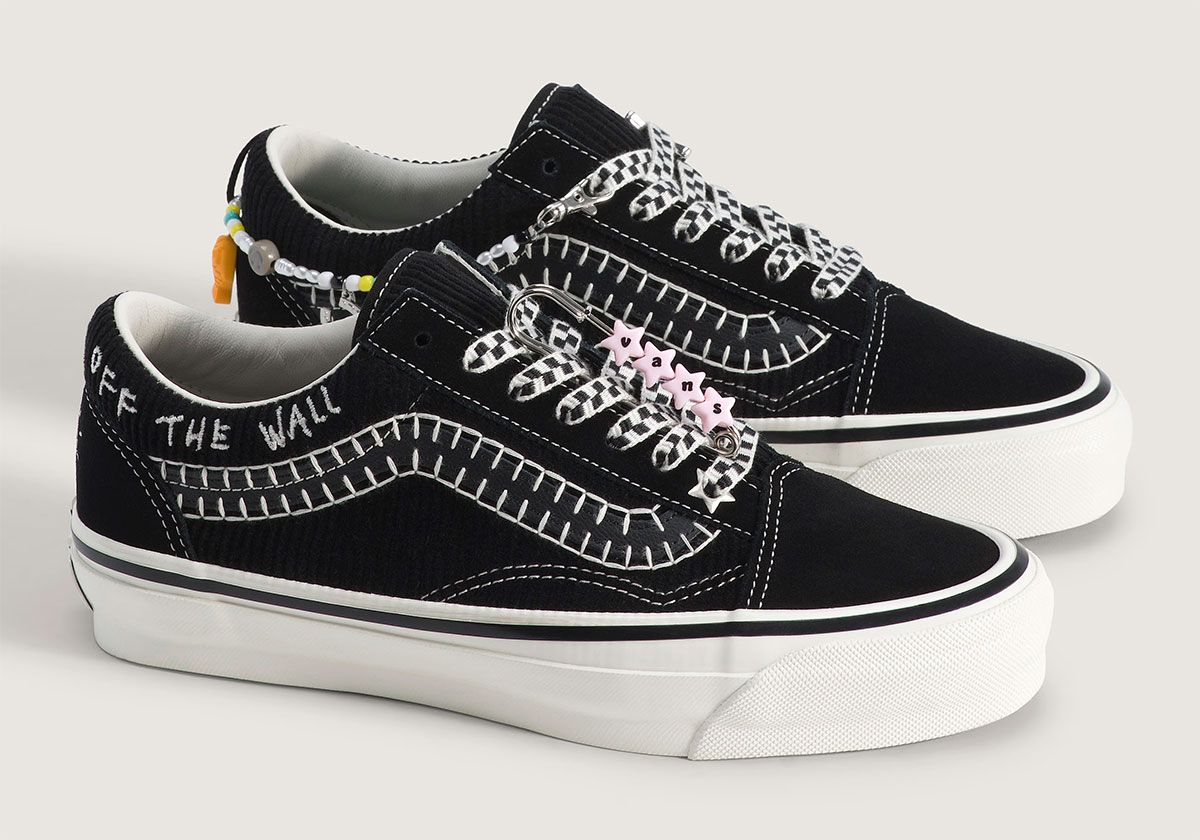 Cocona Hiraki x Vans Old Skool in black-and-white with corduroy details and embroidery