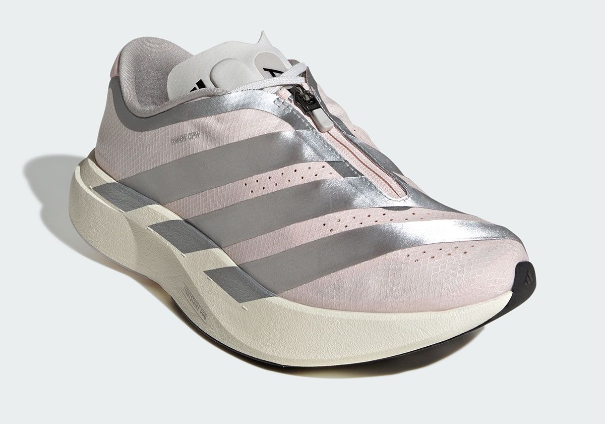 Naked Copenhagen x adidas EVO SL Zip in rosy pink with zipped midfoot construction and chrome branding details