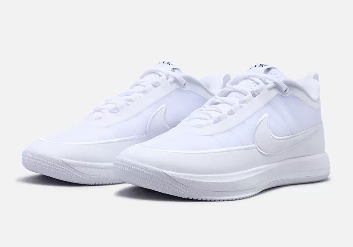 Nike Book 2 in all-white colorway featuring clean monochromatic upper with heel branding