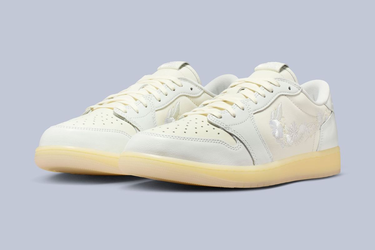 Air Jordan 1 Low OG Floral Swoosh with botanical-patterned Swoosh panel in colorway set to release March 2026