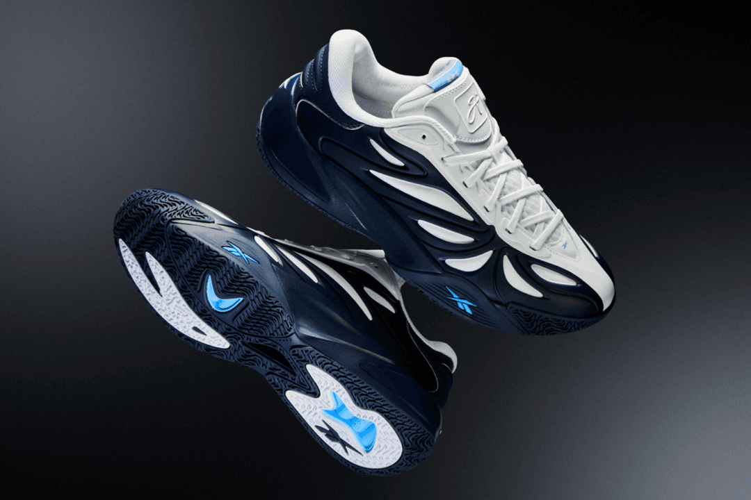 Reebok Angel Reese 1 in Navy Halo colorway, shown from lateral three-quarter angle