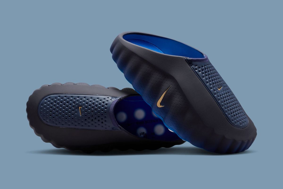 Nike Mind 001 'Blackened Blue' colorway featuring navy and darkened tones, releasing April 30, 2026