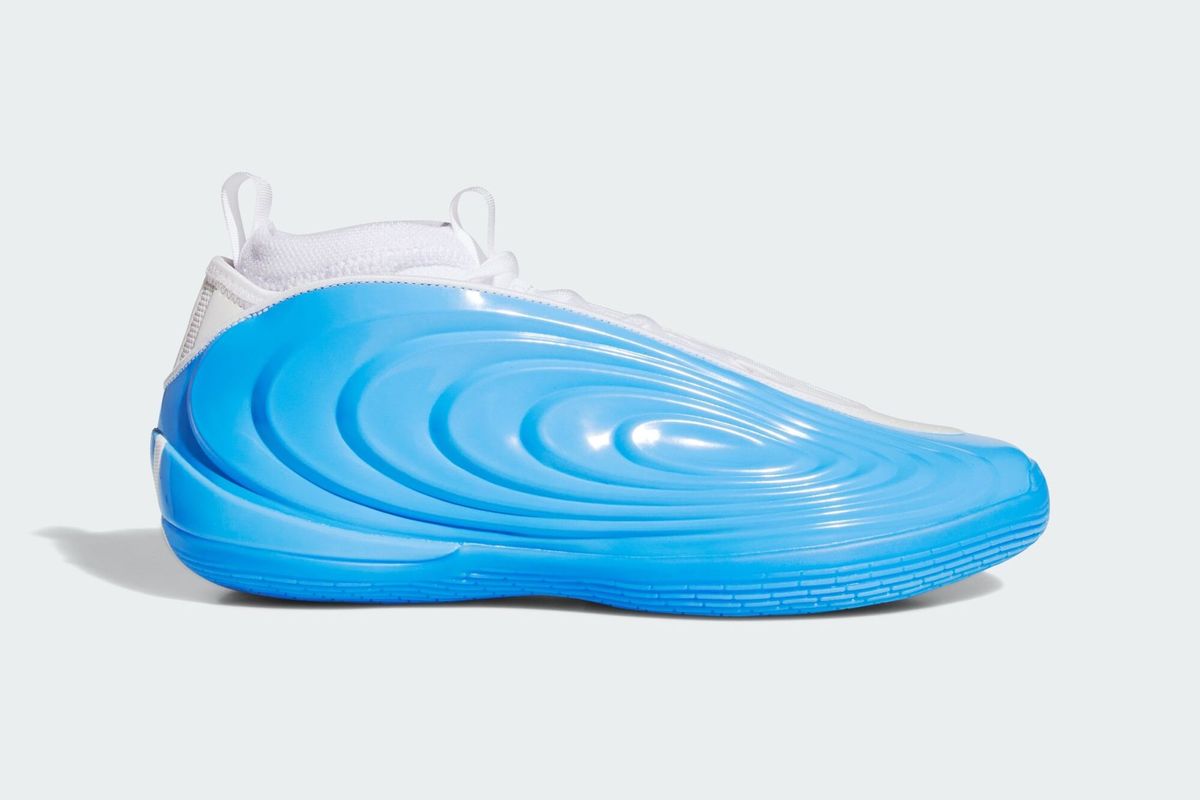 adidas Harden Vol. 10 Lucid Aquamarine colorway showing full lateral and medial views of James Harden's signature basketball shoe