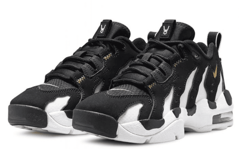 Nike Air DT Max '96 Low in Black and White colorway, showcasing the low-top silhouette with leather upper and contrasting sole unit