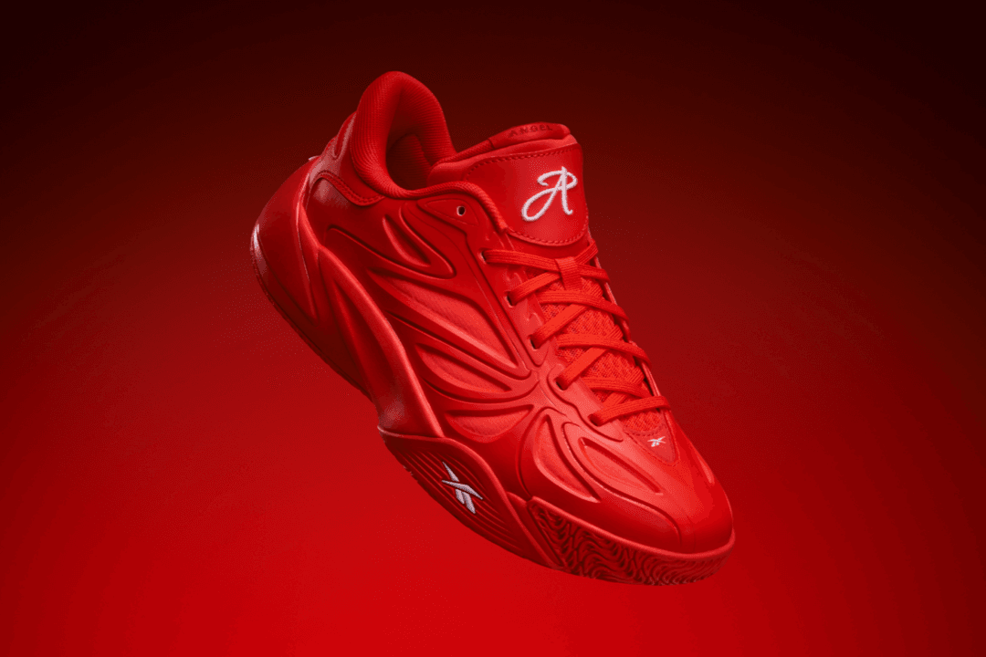 Reebok Angel Reese 1 in red colorway, lateral and medial views
