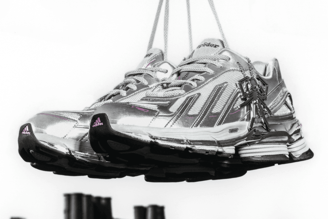 SP5DER x adidas F50 Formotion in Silver Metallic colorway, side profile view of the collaborative football boot