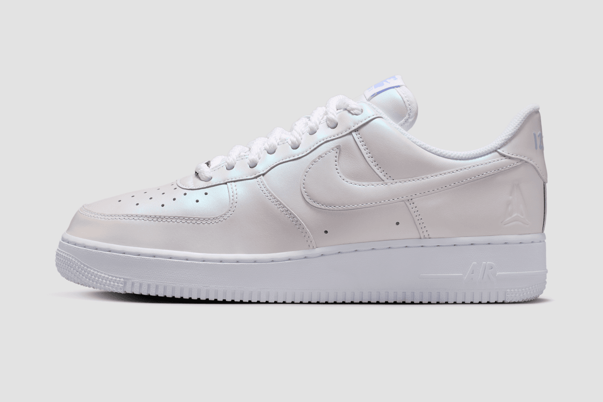 Ja Morant x Nike Air Force 1 Low 'Pure' in White, Cobalt, and Metallic Silver colorway
