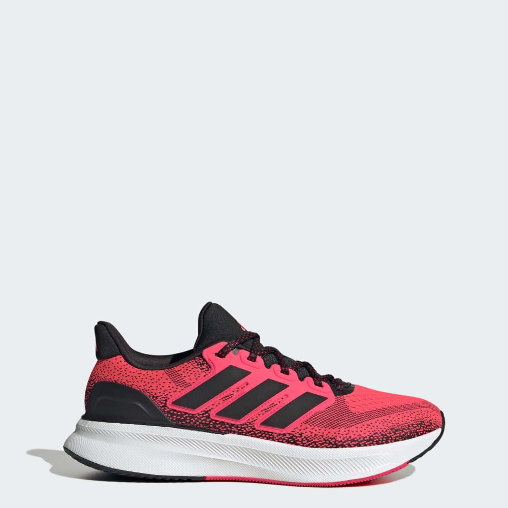 adidas Ultrarun 5 running shoe, side profile view showing responsive Boost midsole and engineered mesh upper