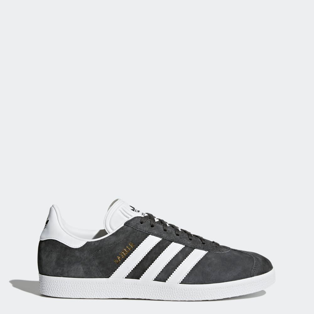 adidas Gazelle in classic colorway, side profile showing leather upper and suede accents