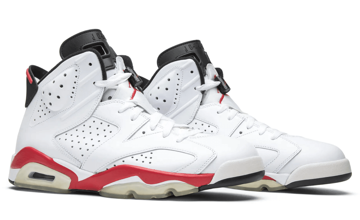 Air Jordan 6 White Infrared retro sneaker with white leather upper and infrared accent details