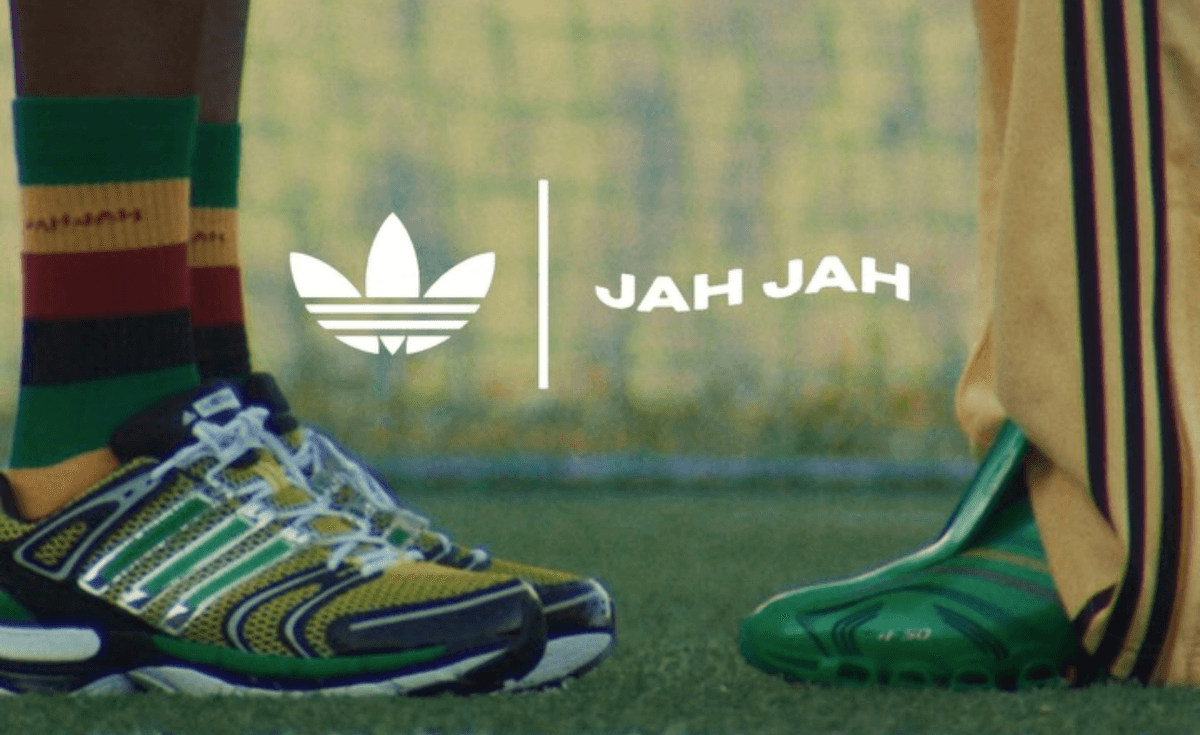 JAH JAH x adidas The Highest Place capsule featuring Adistar Control 5 and F50 Tunit Mega with Pan-African color blocking