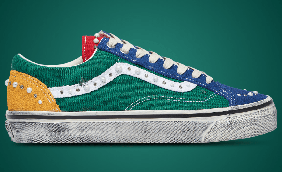Vans Old Skool 36 in multi-color pearlized Yacht Club colorway, showcasing iridescent finish and nautical-inspired palette
