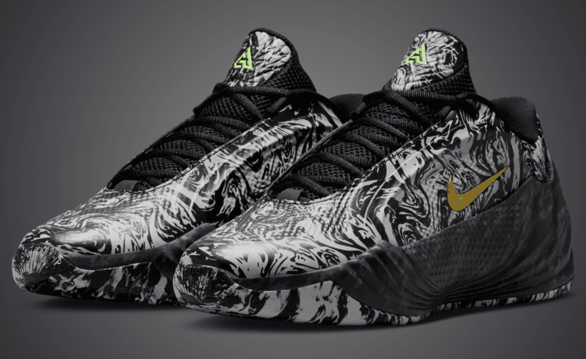 Nike Giannis Freak 8 Etched in Stone featuring marble-printed upper and midsole detailing