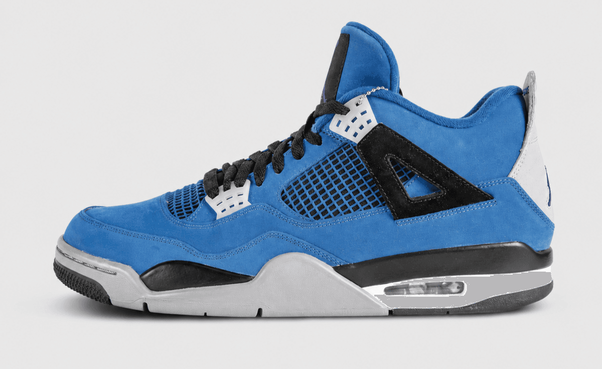 Eminem x Air Jordan 4 Retro Encore in original colorway with net overlay and distinctive side paneling
