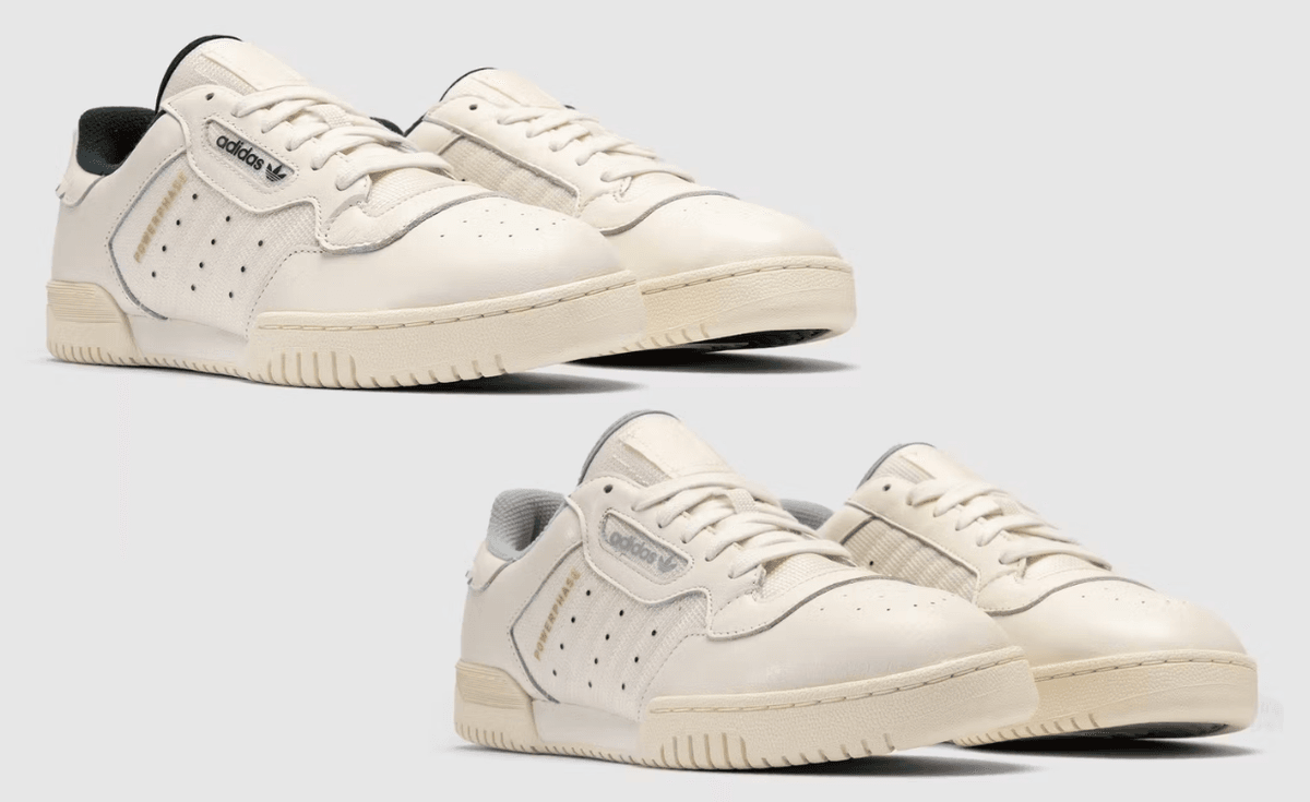 The Whitaker Group x adidas Powerphase in White Mint and White Green leather with gold Powerphase branding