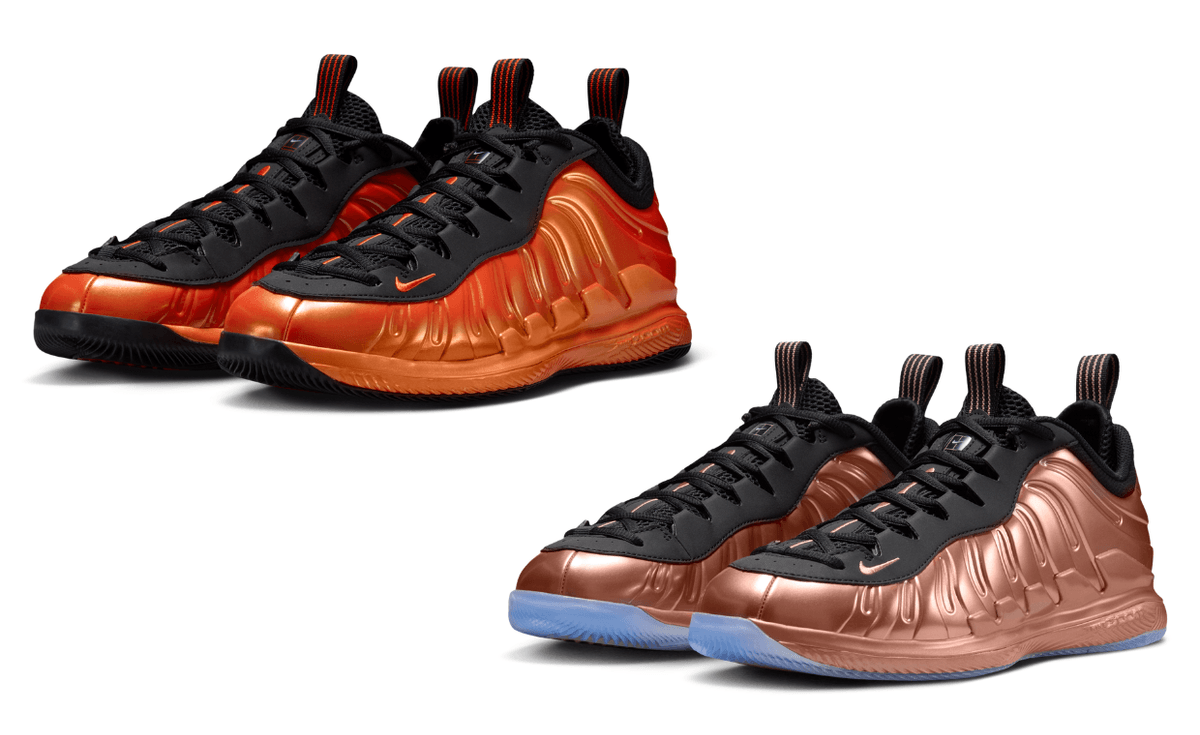 Nike Zoom Vapor X Posite in Copper colorway featuring Foamposite-inspired panels and icy blue outsole