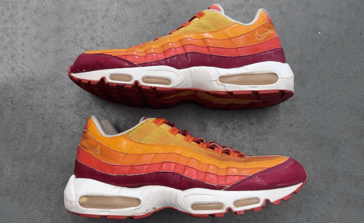 Nike Air Max 95 in Human Torch red colorway from the Fantastic Four pack retro release
