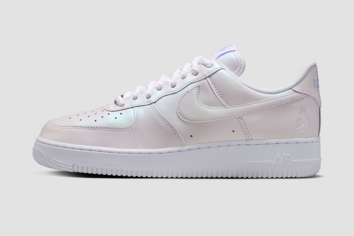 Ja Morant x Nike Air Force 1 Low 'Pure' in White, Cobalt, and Metallic Silver colorway