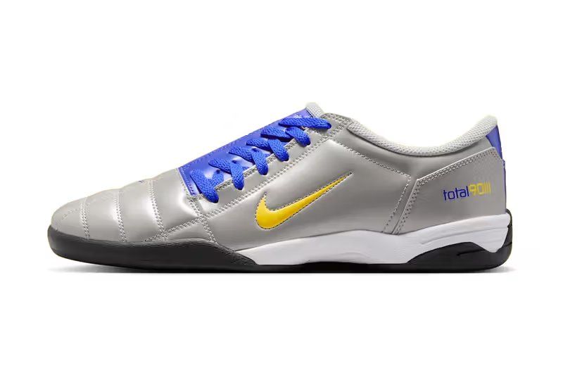 Nike Total 90 III in Metallic Silver, Racer Blue, and Black colorway from the July 2026 Brazil release