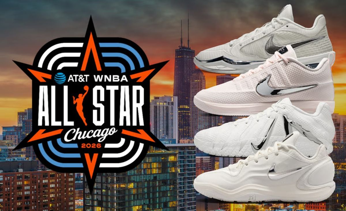 Nike White Label Pack featuring the Ja 3, Book 2, A'Two, and Sabrina 4 in animal print textures with silver accents
