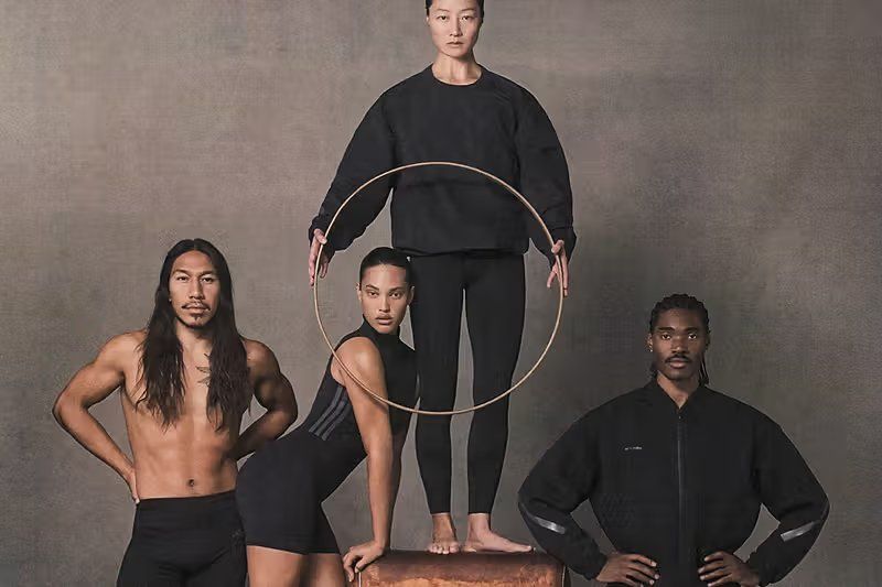 Entire Studios x adidas Continued in Black collection featuring all-black technical apparel and sneakers