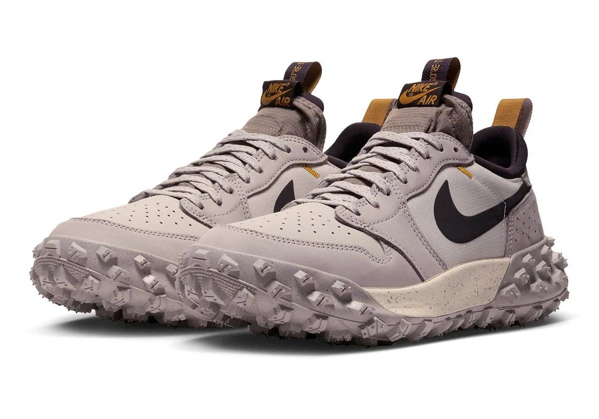 Air Jordan 1 Low Element GTX in Cream II colorway, featuring cream and light orewood brown leather with black Swoosh, shown from multiple angles