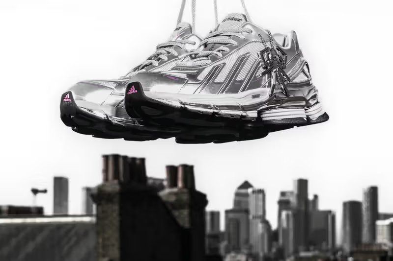 SP5DER x adidas Originals F50 Formotion in Silver Metallic and Core Black, hybrid football cleat-inspired silhouette
