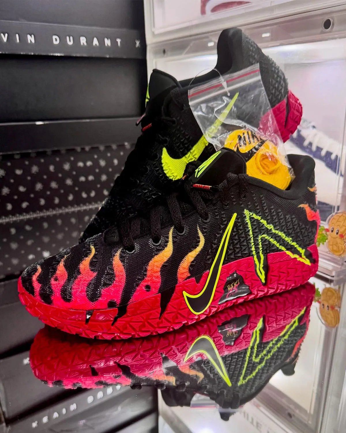 Nike Ja 3 WNBA player exclusive in bold colorway, side profile view showing extended collar and geometric sole structure