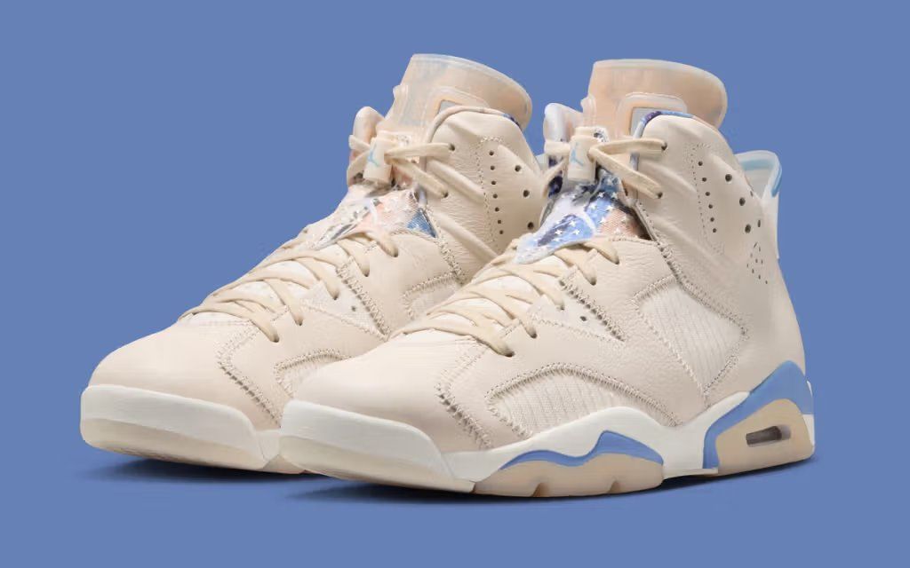 Air Jordan 6 in Sashiko colorway with Japanese textile-inspired quilting pattern detail