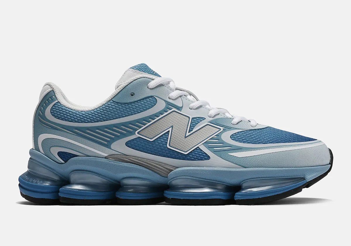 New Balance 2000 Agate Blue sneaker featuring retro-futuristic silhouette with visible geometric paneling