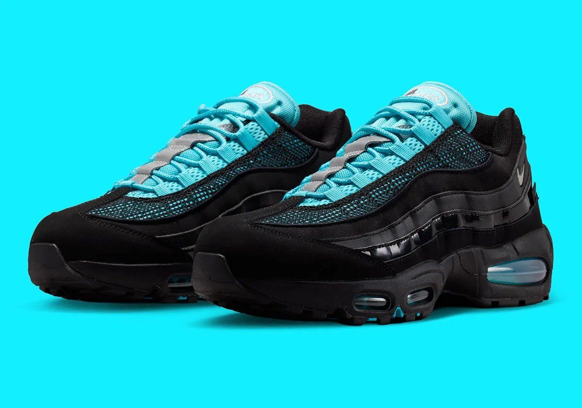 Nike Air Max 95 Scorpion in gamma blue with layered mesh and nubuck construction