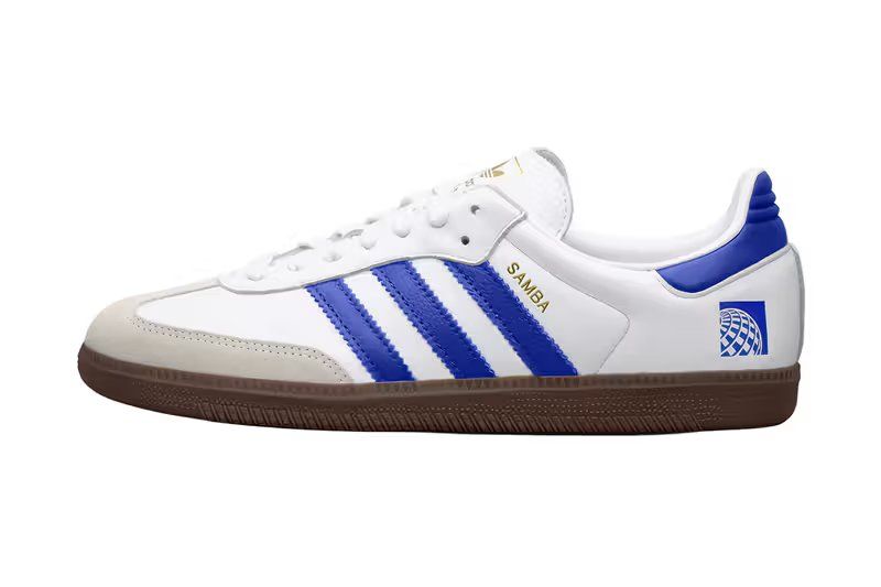 adidas Samba sneaker in United Airlines centennial colorway collaboration