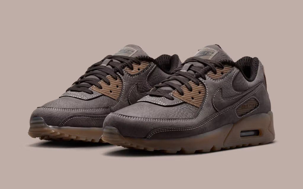 Nike Air Max 90 in Shadow Brown colorway featuring earthy tonal upper with visible Air Max heel unit