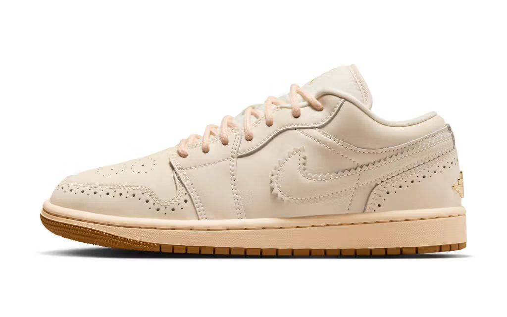 Air Jordan 1 Low in Brogues colorway featuring dress-shoe inspired leather and suede construction