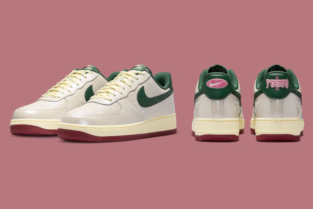 Nike Air Force 1 Low Mexico El Tiempo F.C. football-inspired colorway from multiple angles