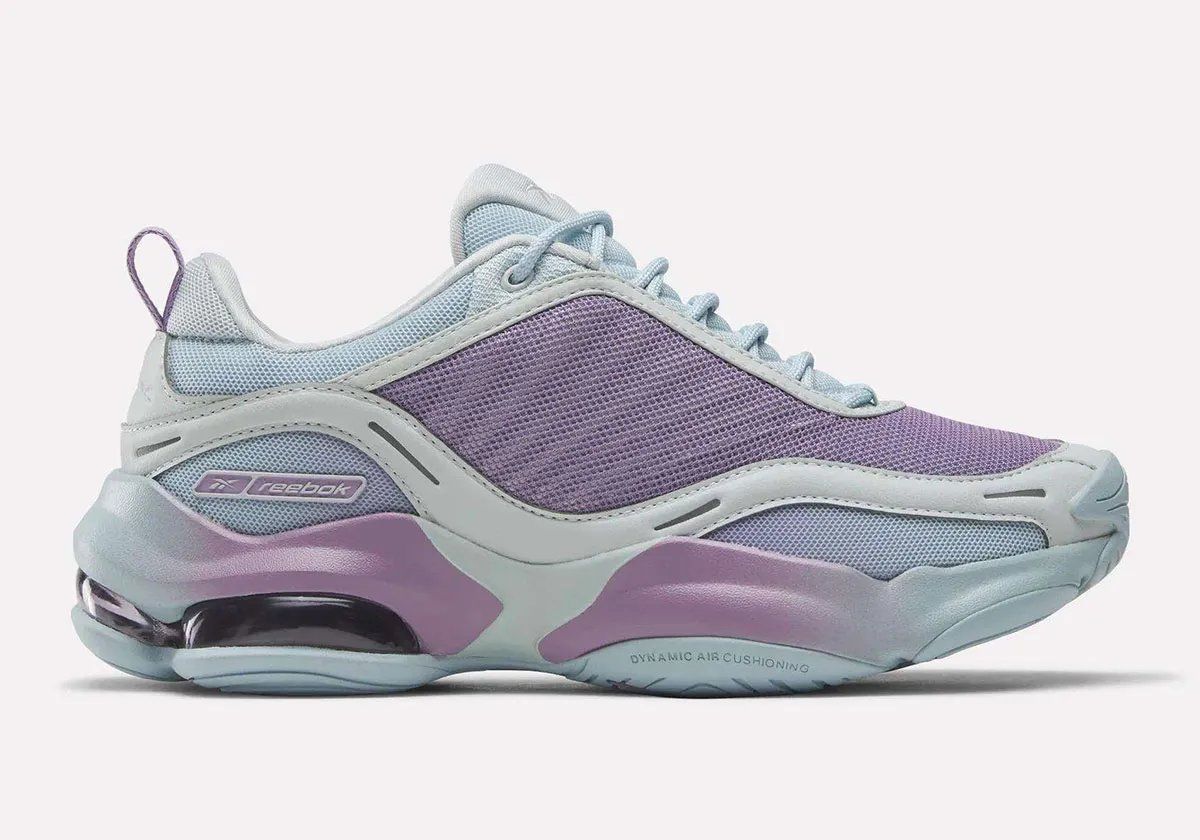 Reebok DMX Series 3000 Ice Blue featuring light blue upper with lavender mesh and gradient midsole
